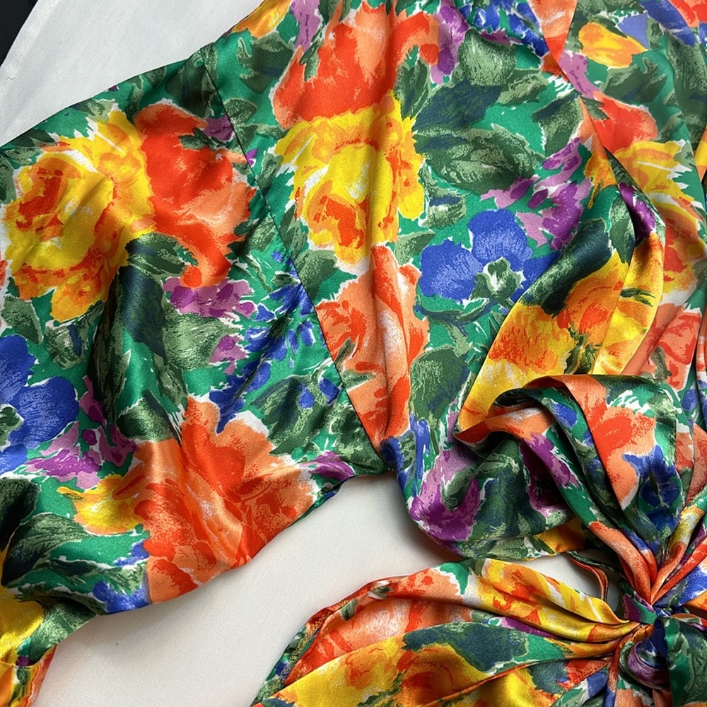 Gold Label Victorias Secret Colorful Rose Robe - Picture 4 of 4